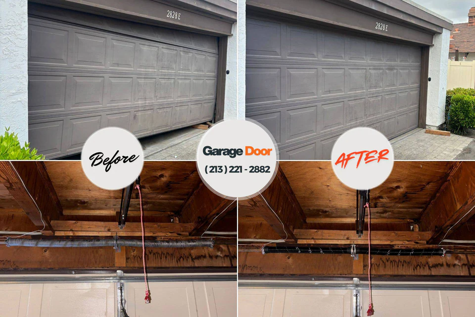 Before and after: garage door repair Richwood, OH